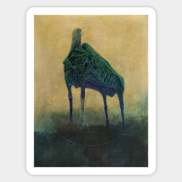 Beksinski - Beksinski Horse Sticker by QualityArtFirst